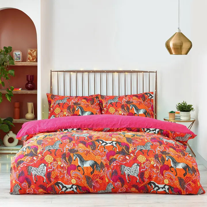 Vivid Andalucian Reversible Duvet Set Orange