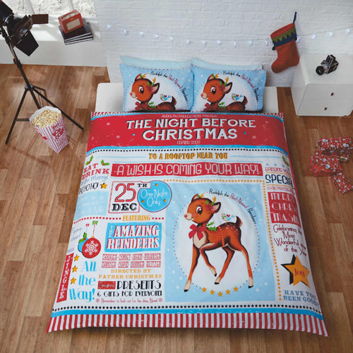 The Night Before Christmas Midnight Reversible Duvet Cover Set