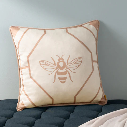 Bee Decor Geometric Bed Cushion Covers