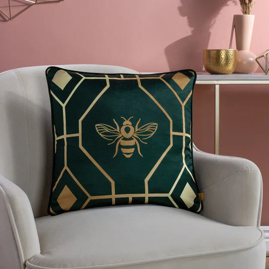 Bee Decor Geometric Bed Cushion Covers