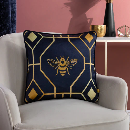 Bee Decor Geometric Bed Cushion Covers