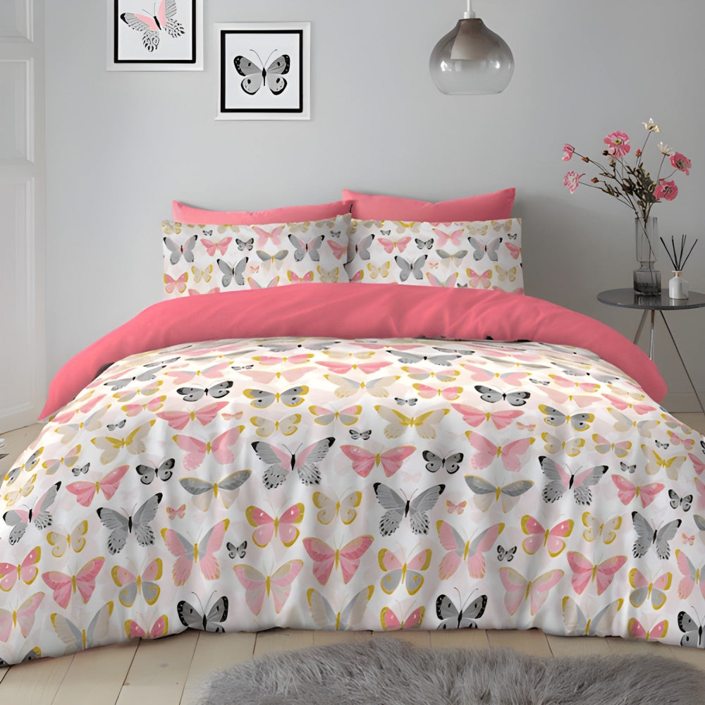 Butterfly Printed Duvet Cover Set