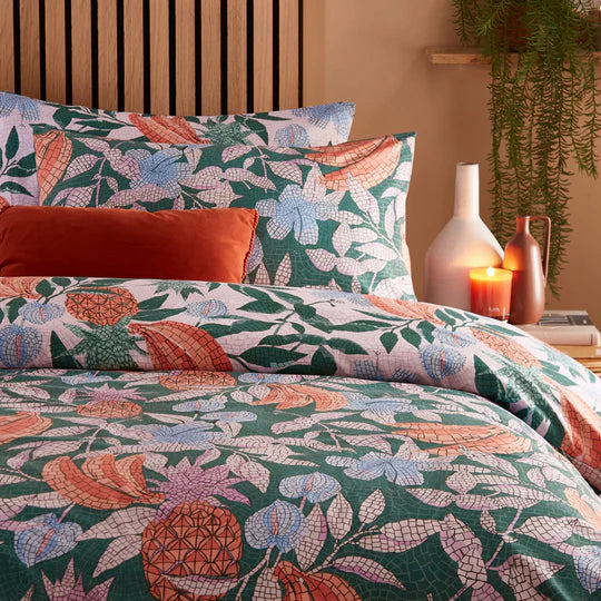 Cypressa Printed Floral Mosaic Duvet Cover Set