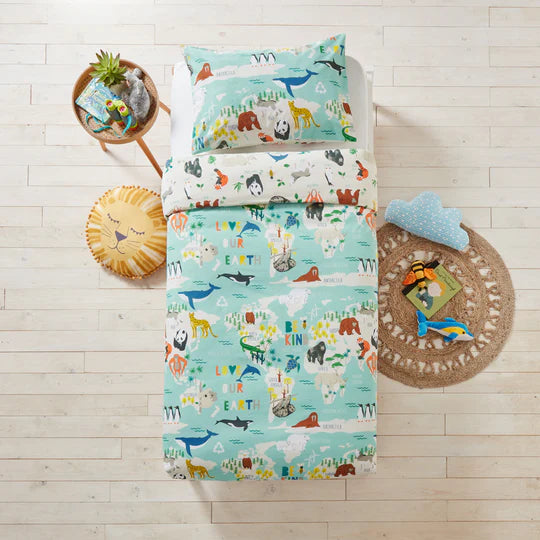 Love Our Earth Childrens Duvet Cover Set 100% Cotton