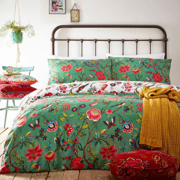 Pomelo Tropical Floral Reversible Duvet Cover Set