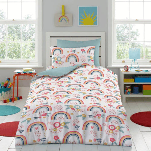 Rainbow Design Single Duvet Cover Set