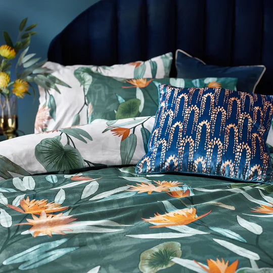 Tigerlily Floral Duvet Cover Set in Eucalyptus