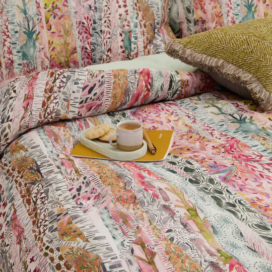 Whimsical Tale Printed Duvet Cover Set in Blush