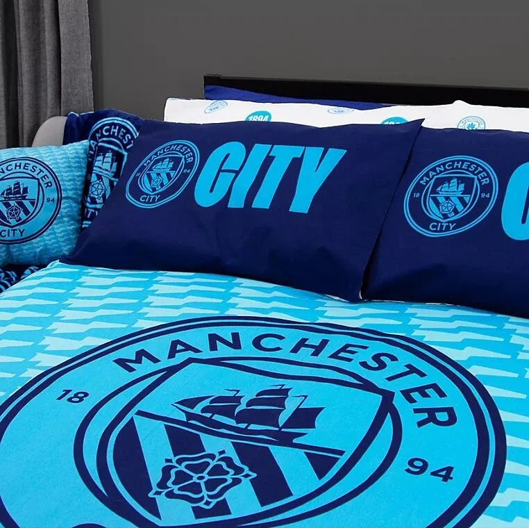 Official Manchester City Fc Duvet Cover Set