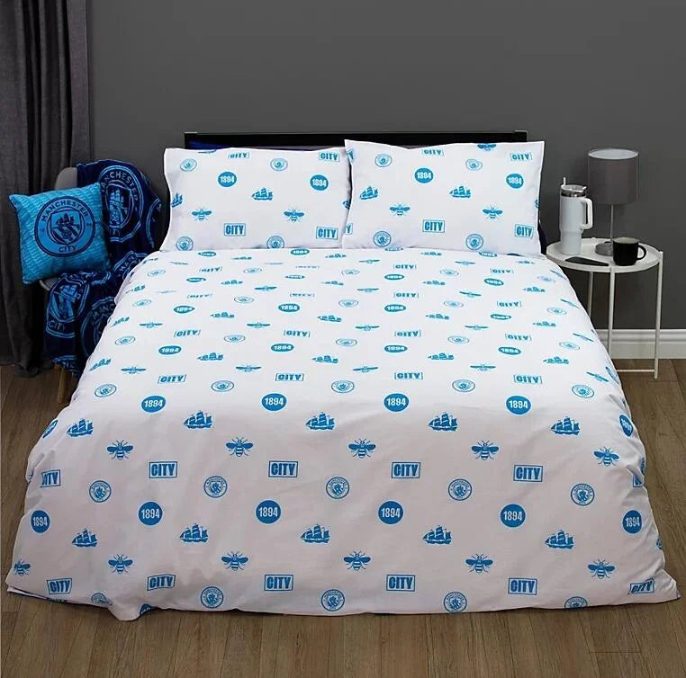 Official Manchester City Fc Duvet Cover Set