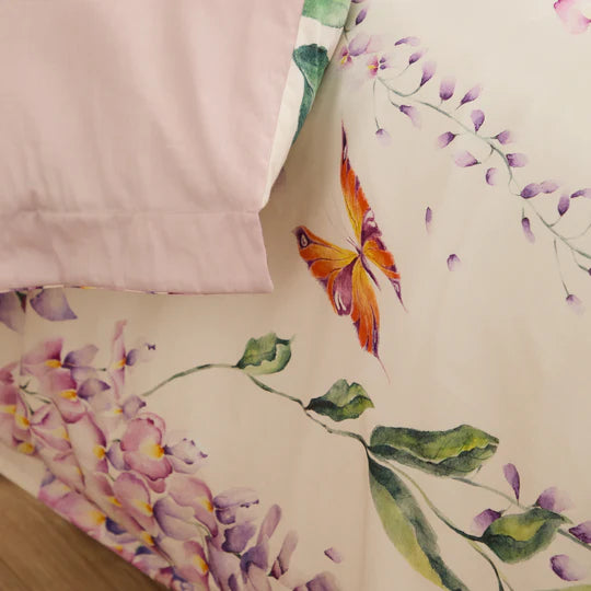 Mariposa Printed Duvet Cover Set in Purple