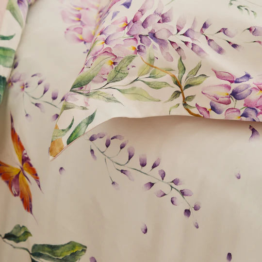 Mariposa Printed Duvet Cover Set in Purple