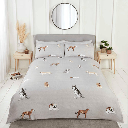 Paws & Tails Dog Design Duvet Cover Set