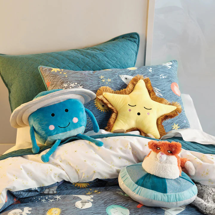 Space Race Kids 100% Cotton Duvet Cover Set - Single