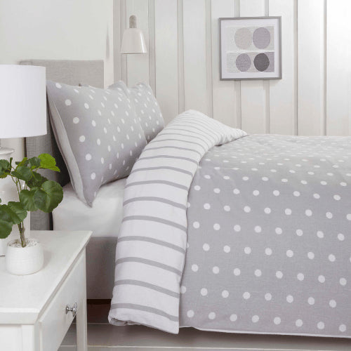 Spots and Stripes Duvet Cover et Grey