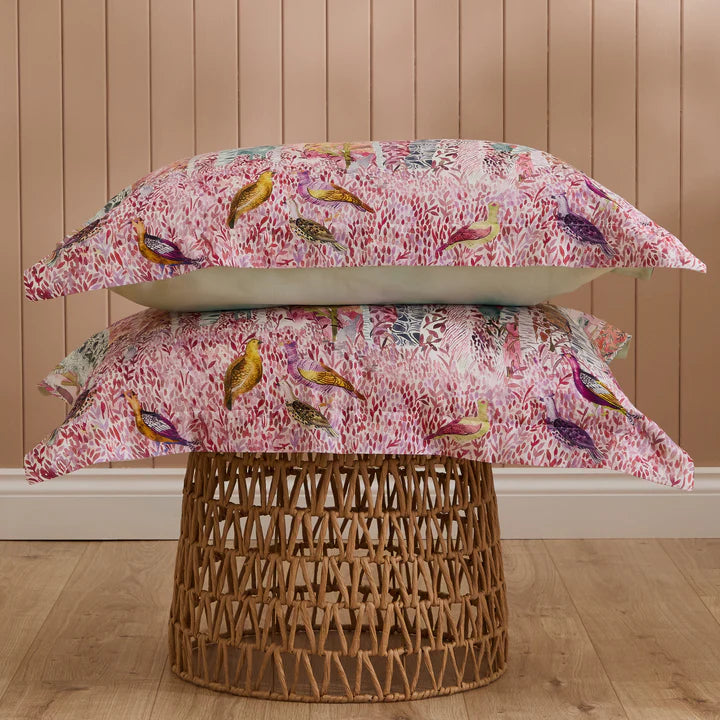 Whimsical Tale Oxford Edge Pillowcases in Blush (Pair)